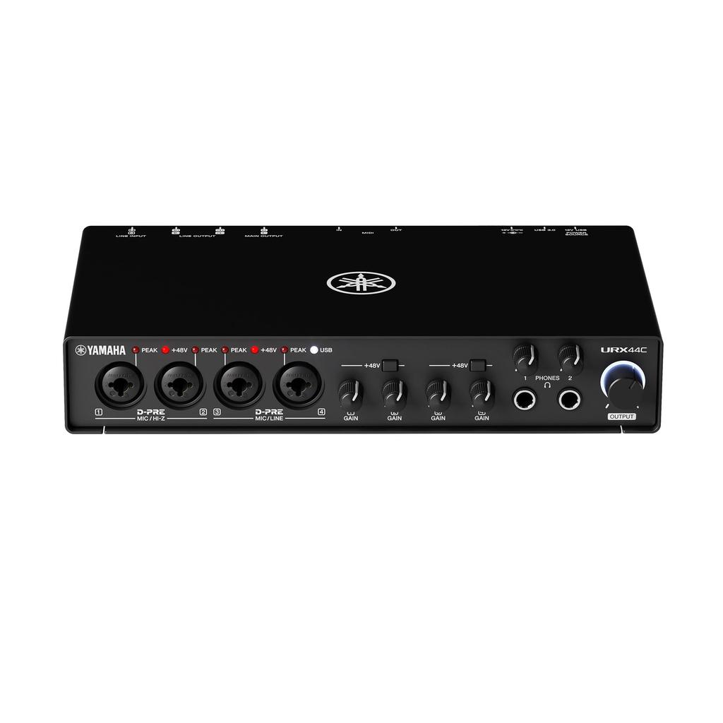 Yamaha URX44C USB Audio 6 for Music and Loopback 3.1 Interface, 32-bit/192kHz, In/4 Out, Production, Recording, Streaming, Function.