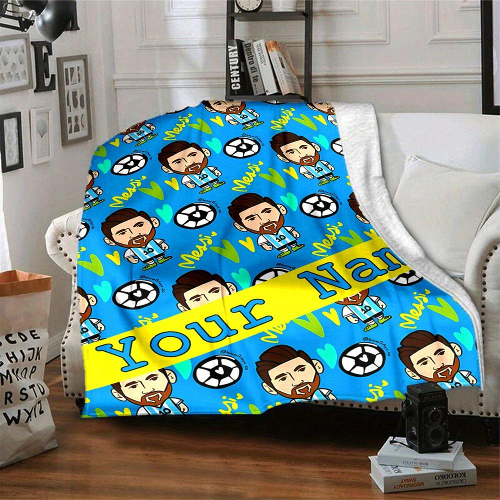 Lionel Messi Patterned Blanket Lightweight Blanket For Sofa Bed Travel Camping Living Room Office Sofa Chair And Bed Digital Printed Fleece Blanket