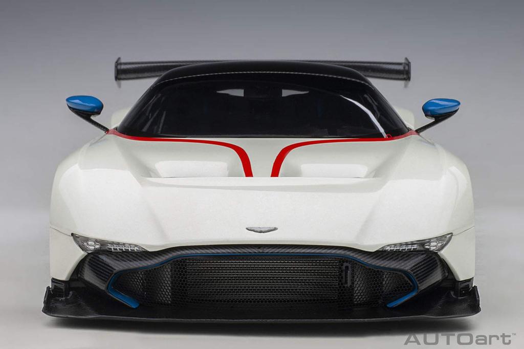 AUTOart 1/18 Scale Aston Martin Vulcan Metallic White with Blue & Red Stripes (Finished Product)