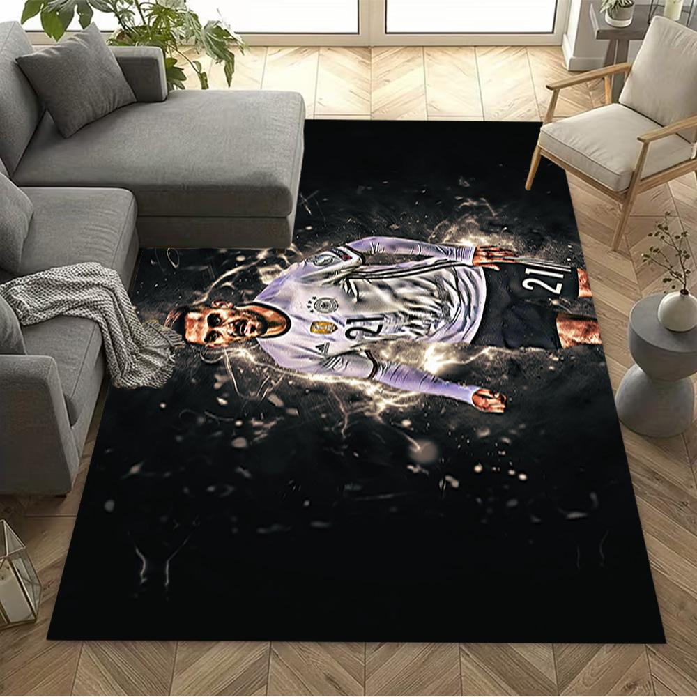 Dynamic Soccer Player Pose Floor Mat Suitable for Outdoor Hallway Living Rooms Dining Room Anti-slip Rug Anime Office Decor Best for Christmas