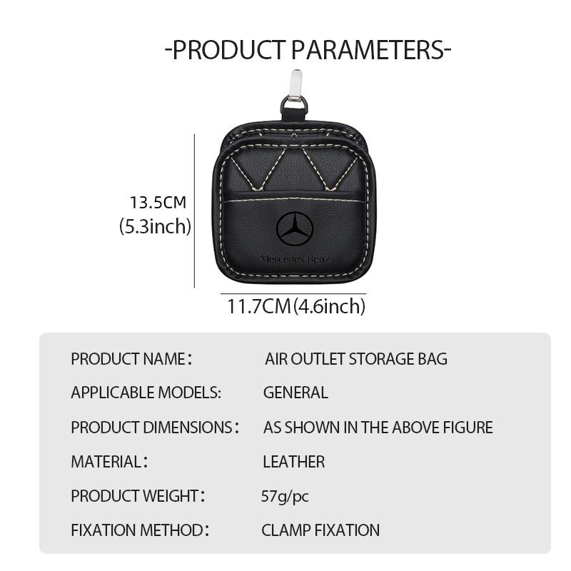 KLFKR1 Leather Car Storage Bag Air Vent Organizer Box Glasses Phone Holder Storage Box For Benz AMG Exclusive A C E R V Class CLA CLS