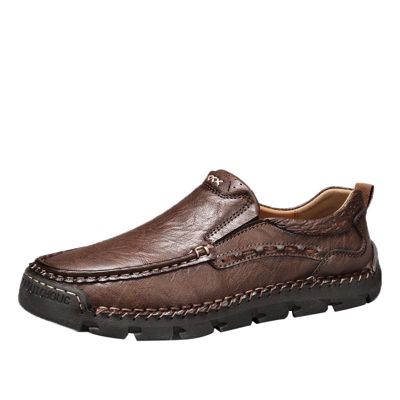 Fashion Genuine Leather Men Casual Shoes Loafers Sneakers New Fashion Comfortable Flat Handmade Retro Leisure Shoes Men Shoes Size 46