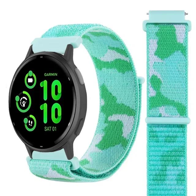 Нейлоновый ремешок-петля 20 мм 22 мм для Garmin Forerunner 55 165 965 265 265 Music Venu 3/2 Браслет для Garmin Active/Vivoactive 5