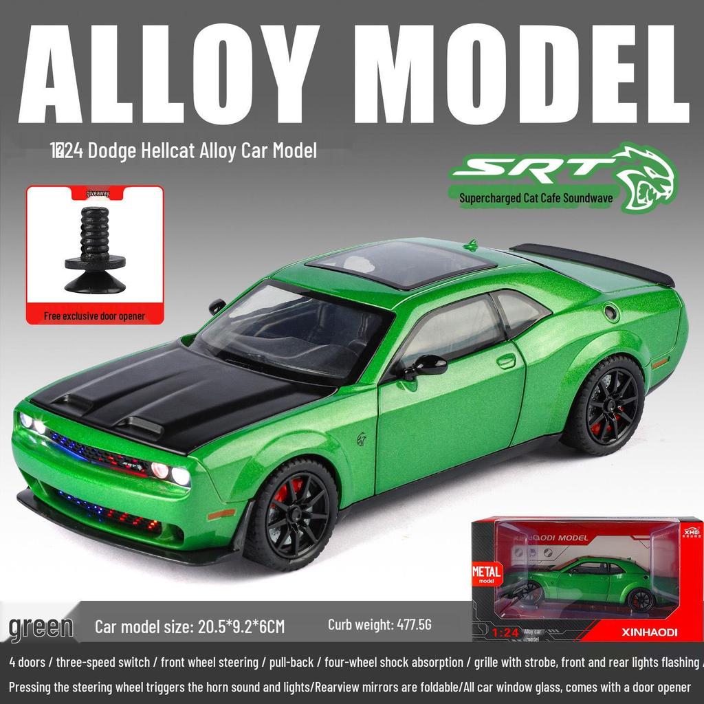 Цзяе 1:22 Dodge Hellcat Demon Eye Модель легкосплавного автомобиля со звуком, светом и инерционными амортизаторами на всех четырех колесах