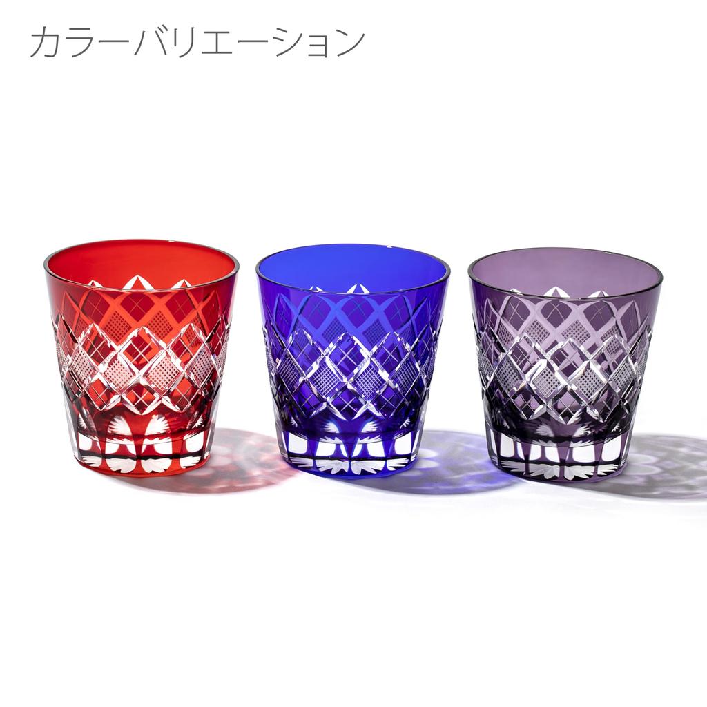 Kobo Edo Kiriko Yarai Uoko Crest Tenkai Old Glass TB90425R Деревянная коробка, сделано в Японии [Официальный представитель Таймуро] (красный)