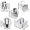 4Pcs Stainless Steel Cake Ring Mold Reusable Easy Release Cooking Ring DIY Baking Surface Smooth Dessert Food Molds with Pushers