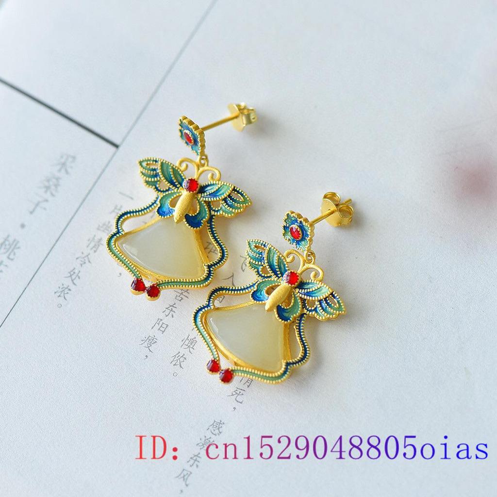 Белая бабочка цветок кулон для женщин 925 серебро амулет халцедон натуральный модный кристалл ожерелье серьги гвоздики циркон