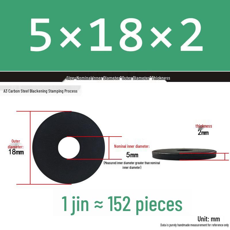 Black Oversized Thickened Round Metal Flat Washer Spacer for Home Use