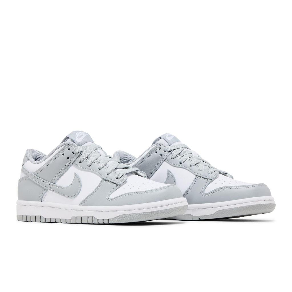 Nike Dunk Low для младших школьников 'Light Smoke Grey' (унисекс) Белый / Белый / Светло-дымчато-серый Детские баскетбольные кроссовки FB9109 123