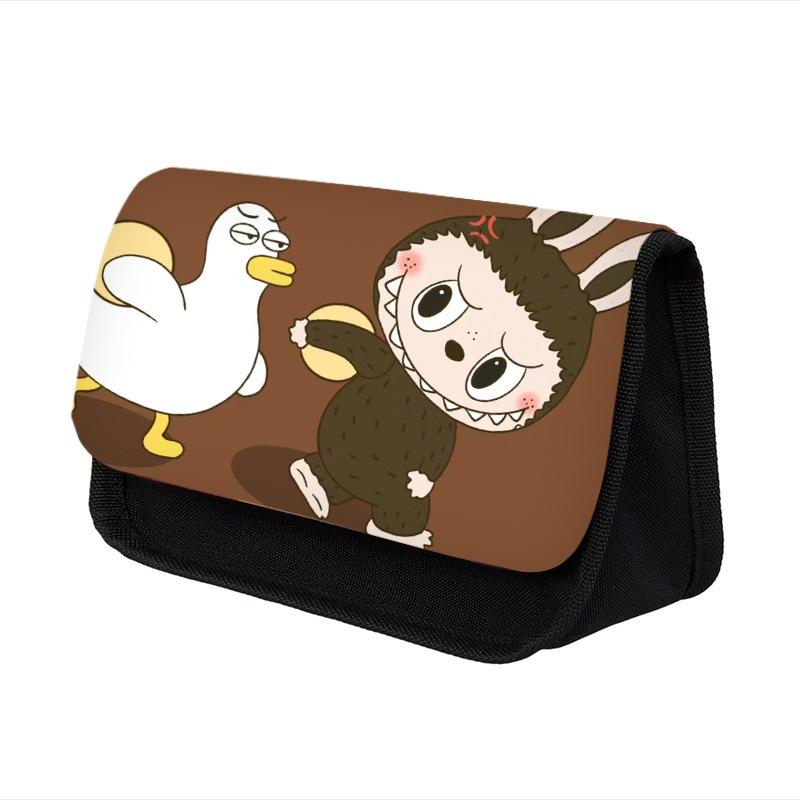 New Primary School Students Cartoon Double-layer Pencil Case Cute Children's Stationery Case Polyester Pencil Case