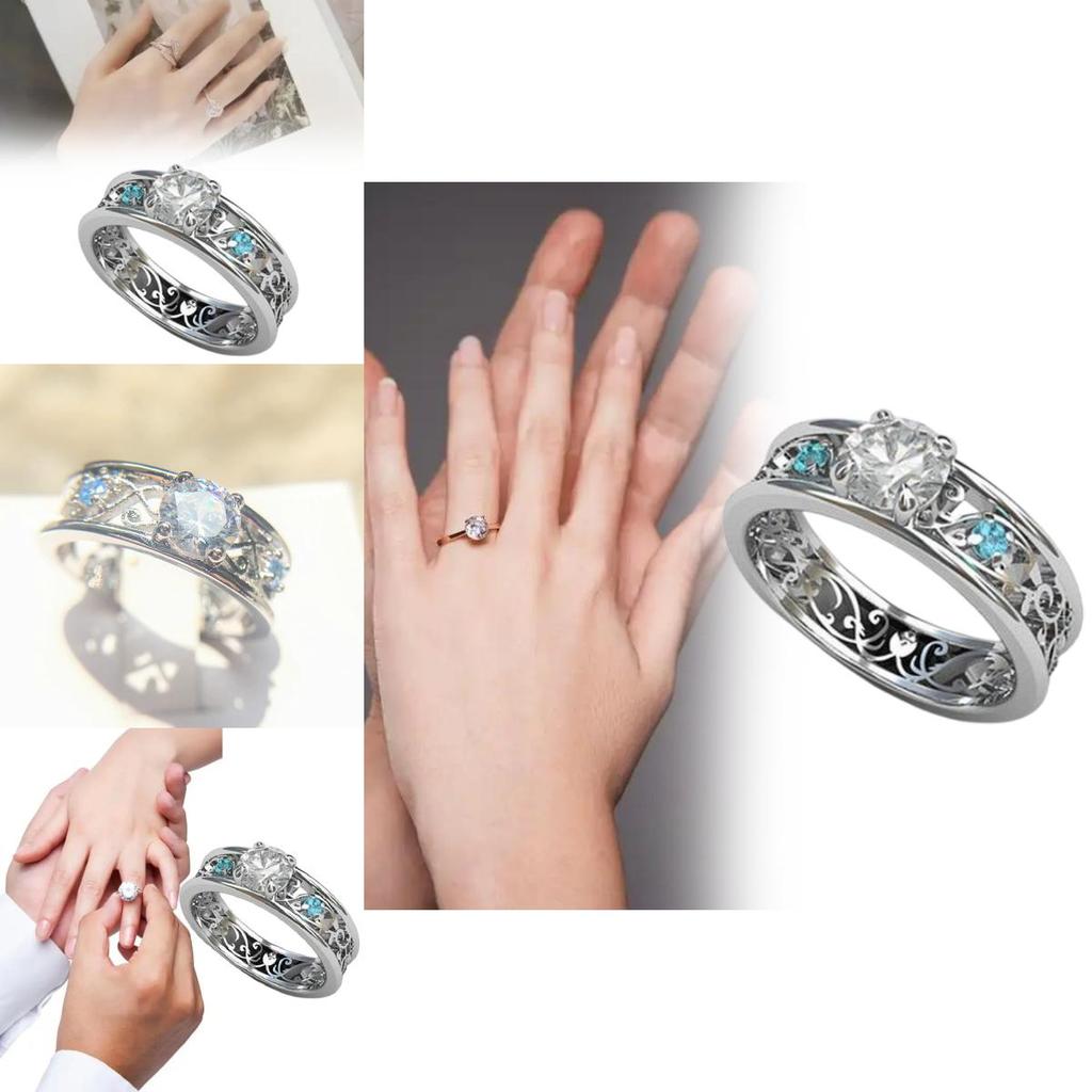 Винтажное кольцо из латуни и стали с синим сапфиром и кубическим цирконием для любителей моды