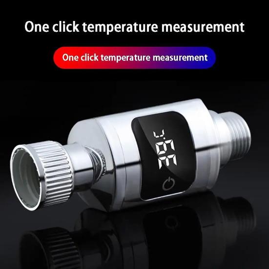 Yousheng Showerhead Thermometer Waterproof LED Digital Display High Accuracy 0.5 Degrees Celsius Anti-scald Shower Thermometer