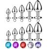 Super Mini Small Medium Large Set Pull Ring Crystal Metal Anal Beads Butt Plug Jewelry Bondage Lock Couple Game Insert