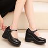 Размеры Small Big 32-43, неглубокие, толстые, из натуральной кожи, туфли-лодочки на платформе, осенние, женские туфли на высоком каблуке, на танкетке, офисные туфли