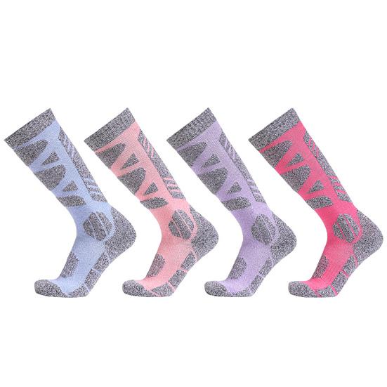 1 пара женских зимних лыжных носков, термоноски из хлопка с длинным паголенком, влагоотводящие, удобные, утолщенные, для занятий спортом на открытом воздухе