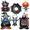 Halloween Balloon Funny Scary Pumpkin Skeleton Spider Witch Haunted House Shape Reusable Leak-Proof Aluminum Film Inflatable Balloon Party Supplies