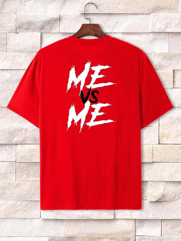 Я Против Меня Мужская Хлопковая Футболка Роскошный Бренд Мода Большой Размер Топ Повседневная С Коротким Рукавом Уличная Одежда Классический Принт Новинка Футболка S-4XL