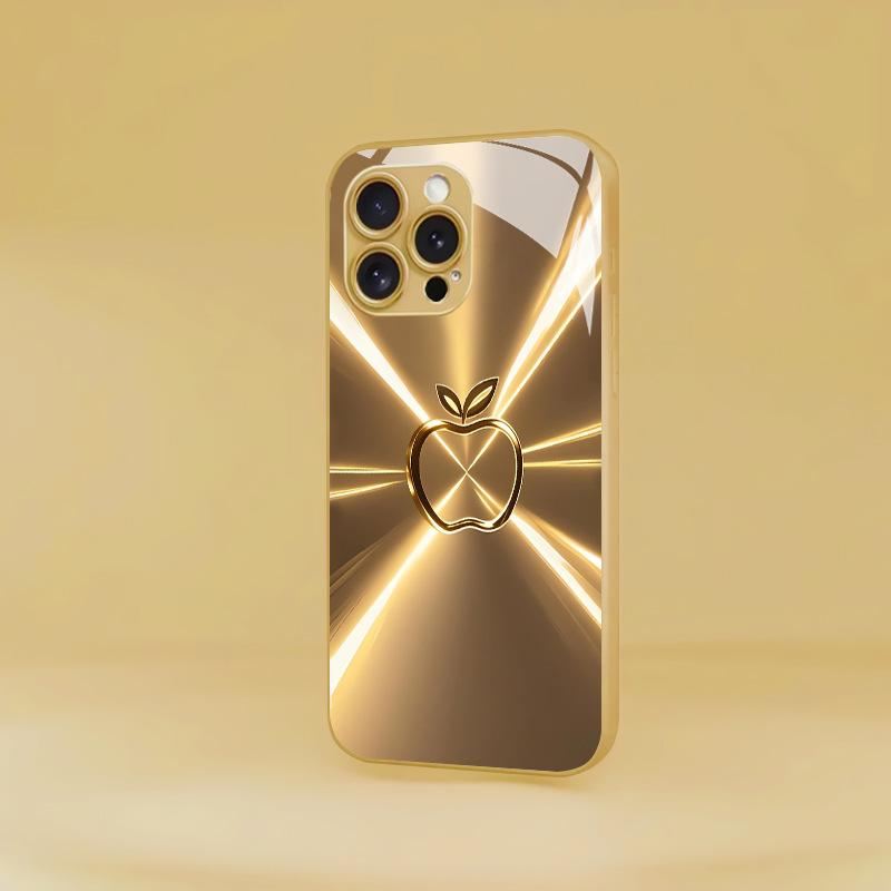 Чехол для телефона Aurora Colorful Desert Gold Glass Подходит для iPhone 17 16 15 14 13 12 11 Pro/Max/Plus Ударопрочная задняя крышка