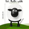 Adorable Sheep-Shaped Toilet Paper Holder - 3D Printed Black Plastic, Freestanding Bathroom Tissue Rack with Over-the-Top Installation