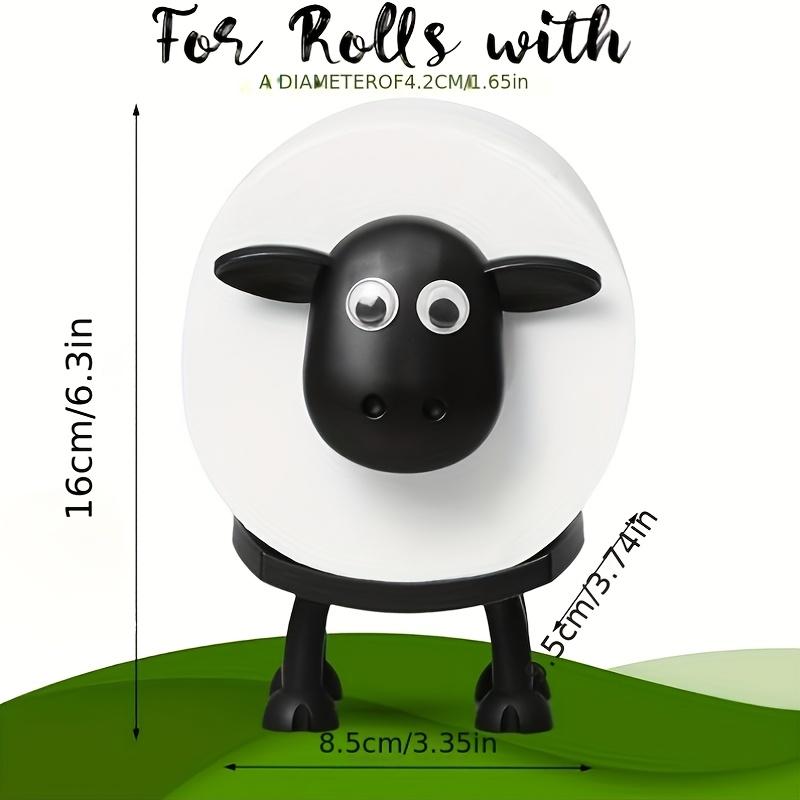 Adorable Sheep-Shaped Toilet Paper Holder - 3D Printed Black Plastic, Freestanding Bathroom Tissue Rack with Over-the-Top Installation