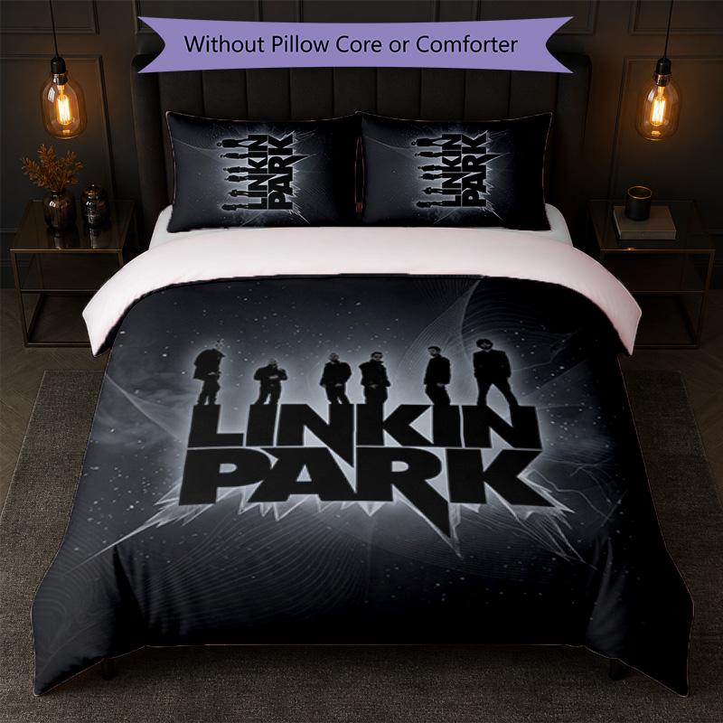 Linkin Park Print 3Pcs Bedding Set Duvet Cover With Two Pillowcases Soft Bed Linen For Household Bedroom