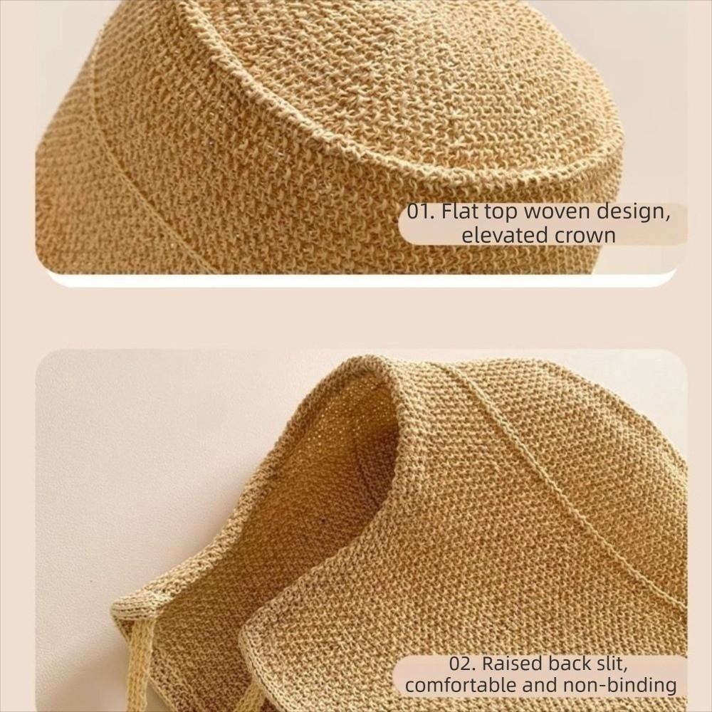 Big Wide Brim Wide Brim Sun Hat Adjustable Straps Cloche Hat Straw Woven Hat Spring And Summer