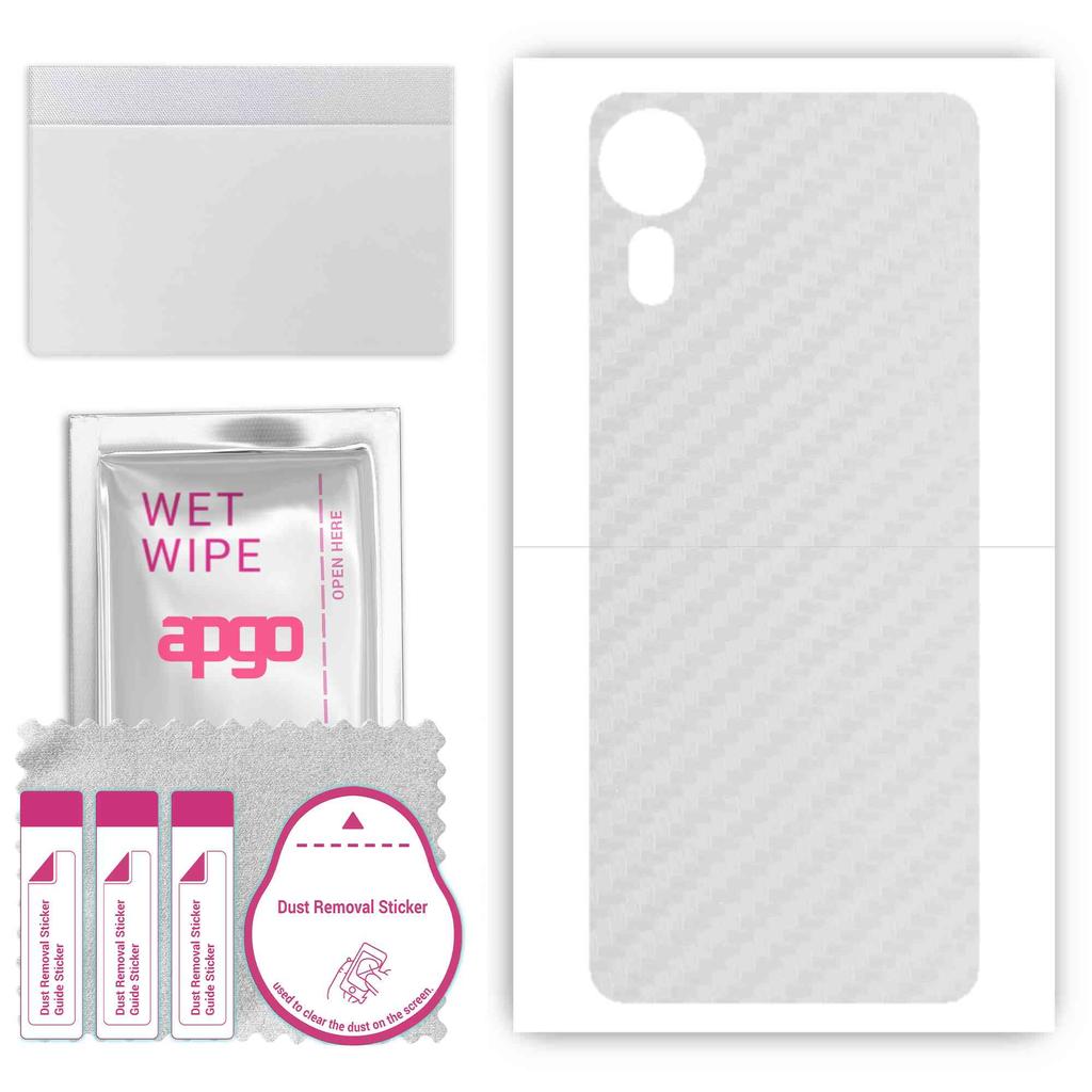 apgo Protective Skin Sticker for the back compatible with Samsung Galaxy XCover 5, Wrap Film, Foil, Vinyl - Pattern Transparent Carbon