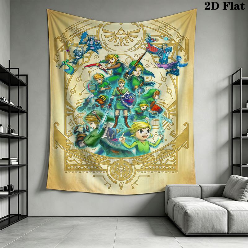 Legend Zelda Artwork Compilation Tapestry Background Cloth Wallmounted Wall Covering Decoration Homestay Soft Decoration Tapestry Background Cloth