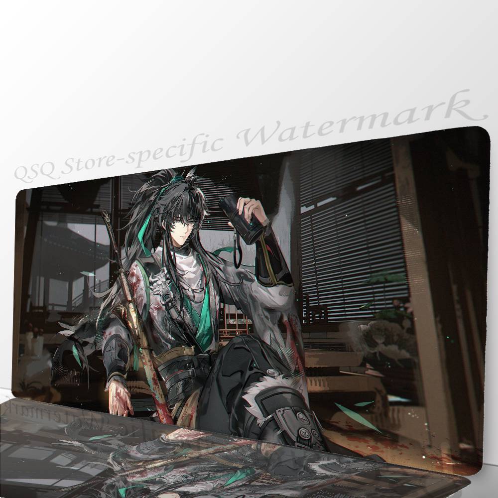 Qiuyuan Аниме W-wuthering Waves Коврик для мыши Нескользящий Подходит для офисных компьютеров Ноутбуков Игровых столов E-sports Клавиатуры XXL