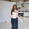 Женская сексуальная кружевная облегающая утягивающая футболка с вырезами 2026 - Универсальный топ-верхняя одежда