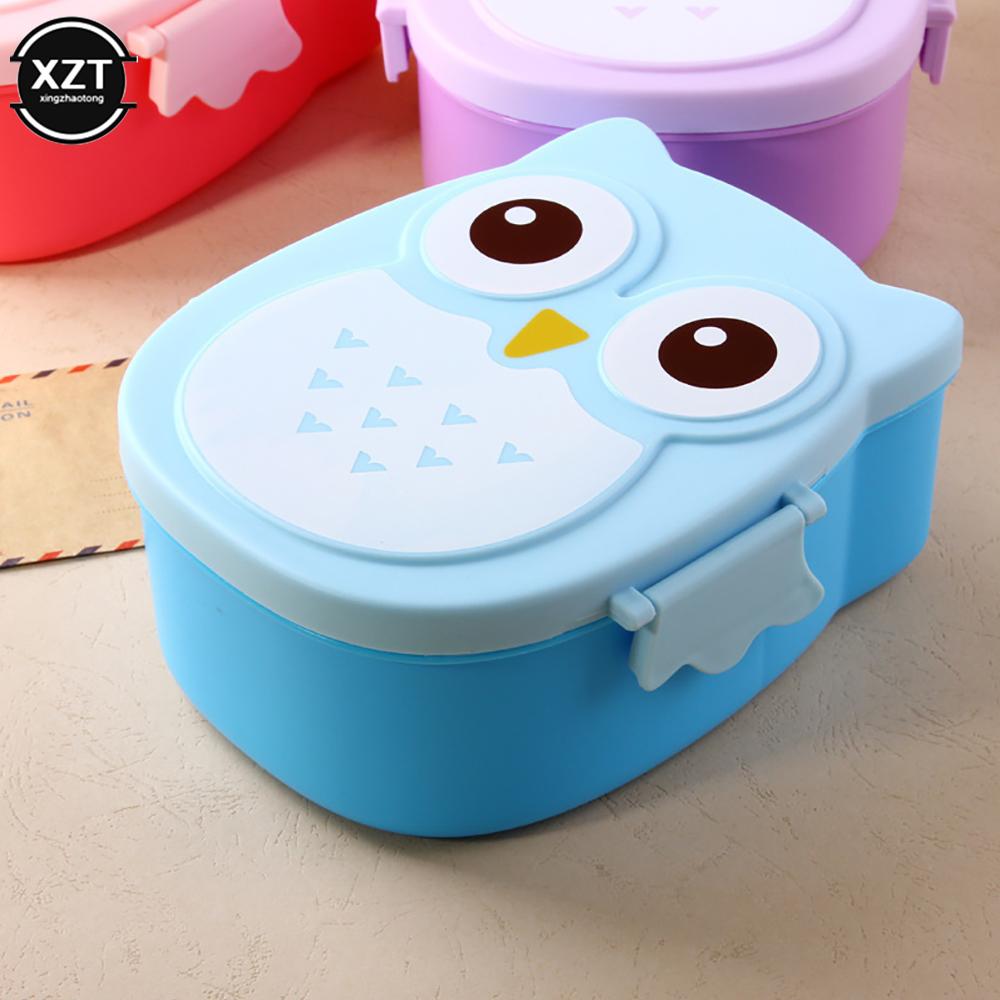 1pcs Cartoon Owl Lunch Box Portable Japanese Bento Meal Boxes Lunchbox Storage For Kids School Outdoor Thermos Food Picnic Set