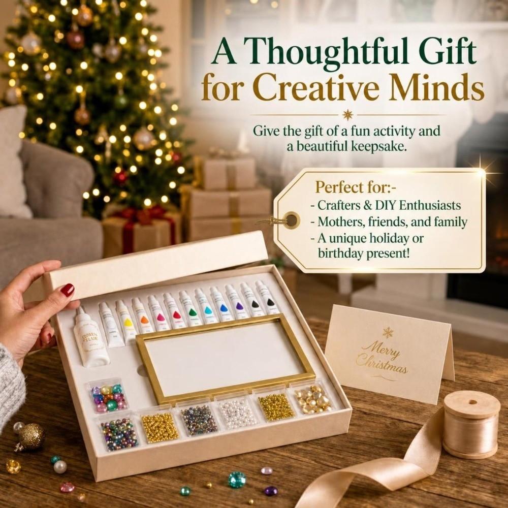 1 Set Gem Art Christmas Tree Art Kit DIY Holiday Craft Kit Tree Decoration Kit Christmas Crafting