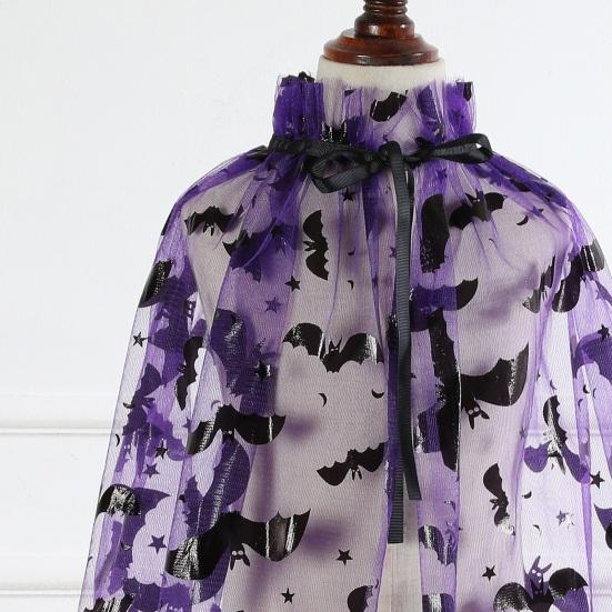 Накидка на Хэллоуин, легкая универсальная одежда, паутина, летучая мышь, тюлевой плащ, костюм для косплея, реквизит для фотосъемки