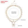 Accessories Oil Drop Butterfly Pendant Flat Love Pearl Circle Splicing Clavicle Chain Double Necklace Women