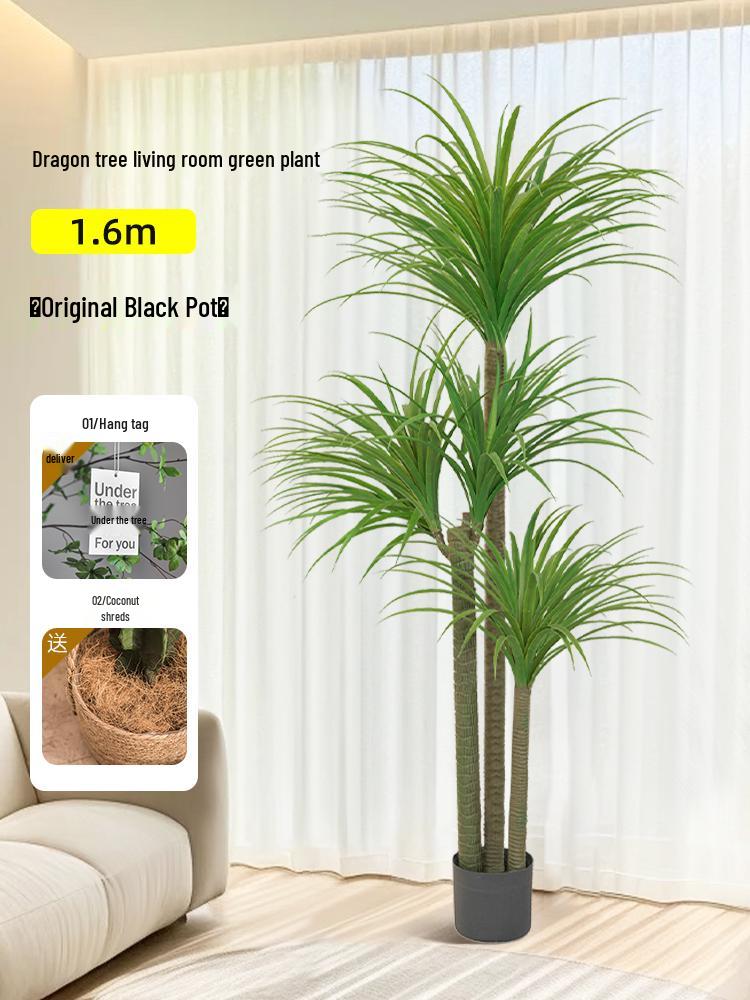 Dragon Blood Tree - Large Indoor Faux Plant for Living Room Decor
