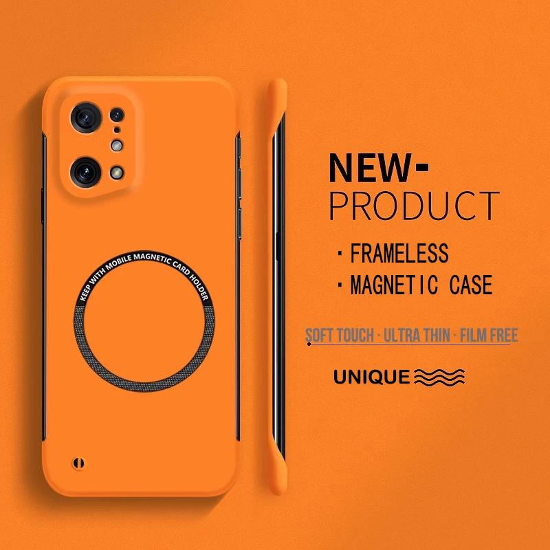 Ultra Thin Frameless Magnetic Hard PC Phone Case For OPPO A96 A76 A36 A78 4G 5G Magnetic Candy Color Shockproof Protect Cover