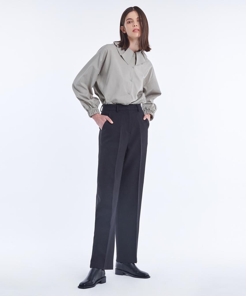 NEBELEVERYWEAR Straight Wool Pant_Black