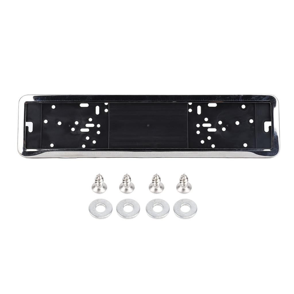 2pcs European License Plate Holder Polished Stainless Steel EU Tag Plate Mounting Bracket Universal