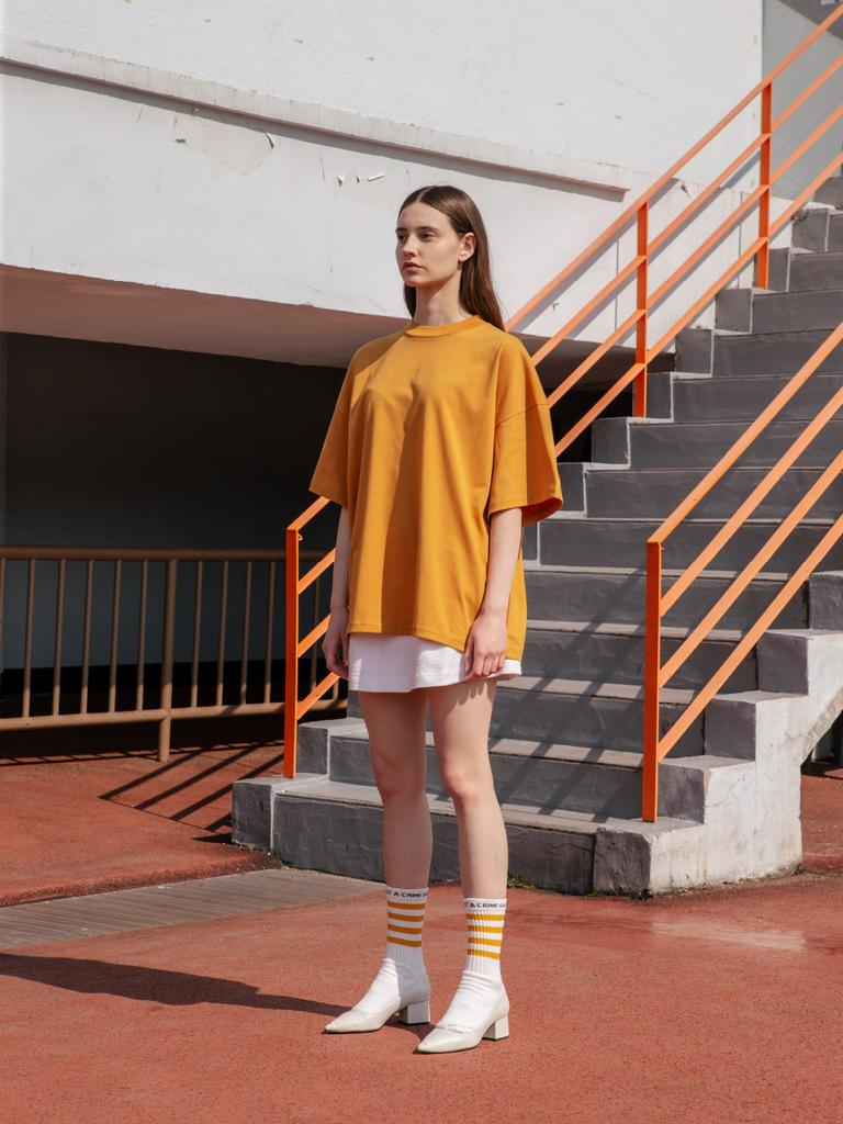 Желтая футболка-оверсайз Seutyu Yellow Sb Crew