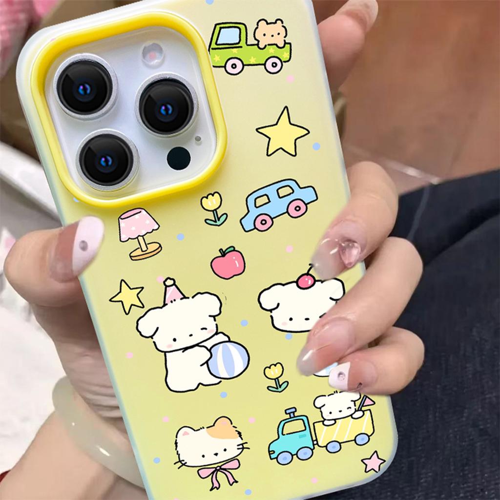 Jelly Two-in-one Mobile Phone Case Cartoon Soft Case Mobile Phone Case for Trendy Men with Creative All-inclusive Edge Frosted Hard Shell Soft Edge
