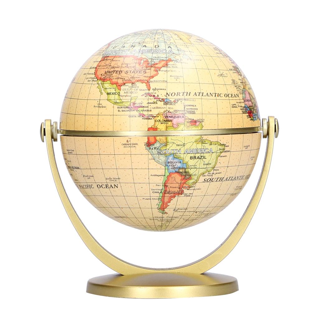 Mini World Map Globe English Edition Desktop Rotating Earth Geography Globe Teaching Tool