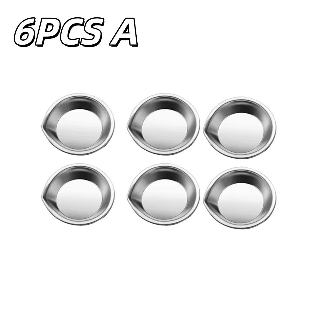 6/12pcs Stainless Steel Painting Color Bowls Dish Easy To Pour Mouth Paint Color Grading Tray For Pigment Cosmetics Accessories