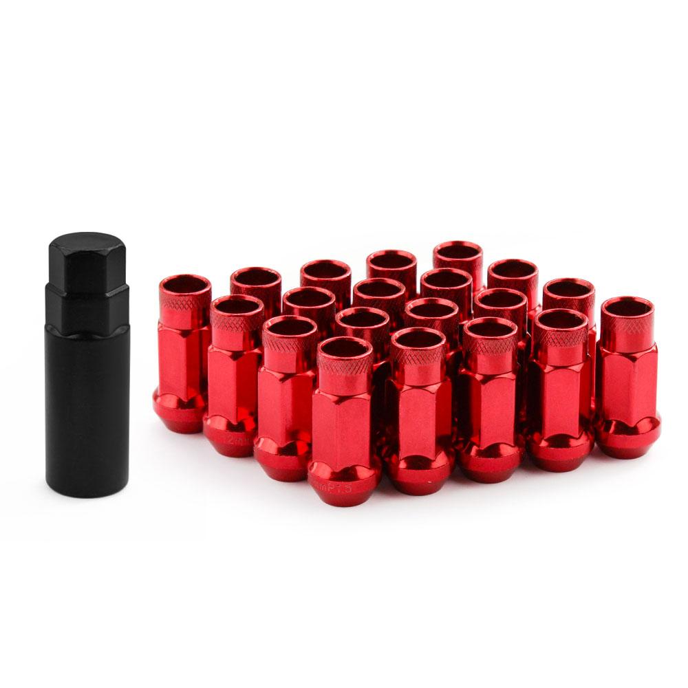 RASTP-20pcs/set Universal Steel Racing Lug Nut V48 Auto Steel Acorn Rim Extended Open End Wheel Lug Nuts M12X1.5/1.25 RS-LN031