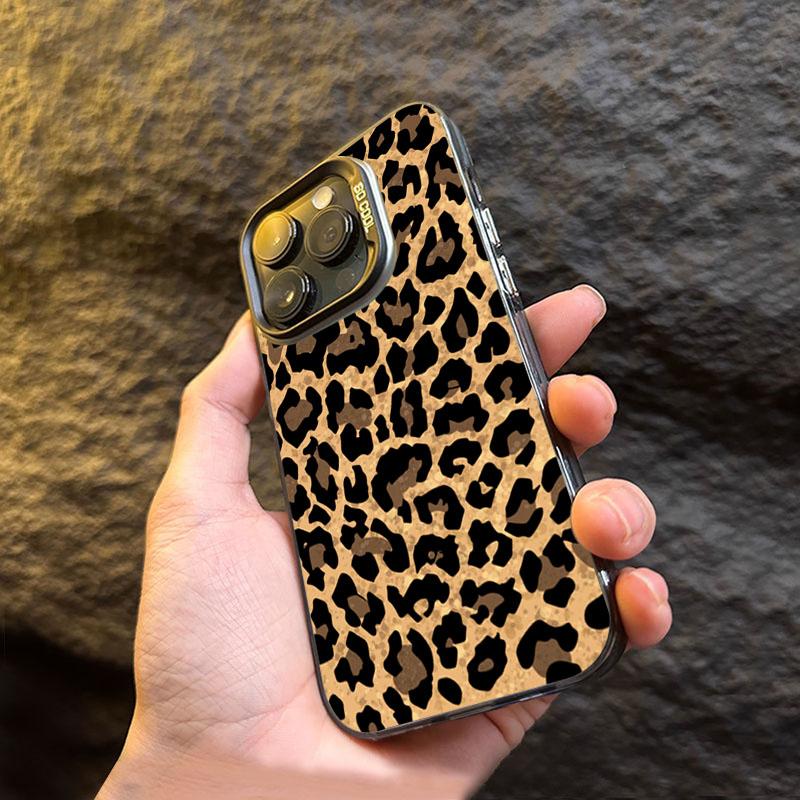 Коричневый леопардовый противоударный защитный чехол для iPhone 15 Pro Max 16 14 13 12 11 Pro X XR XS 7 Plus 16E защитное покрытие для линз