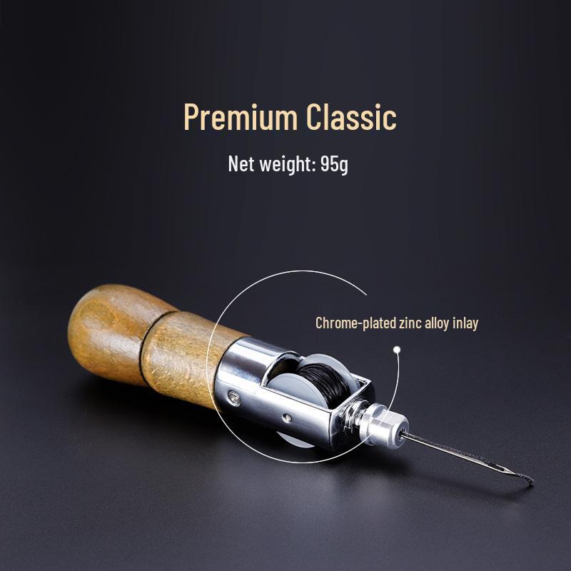 Набор инструментов для ручного шитья кожи с шилом, иглой и наперстком - Модель A