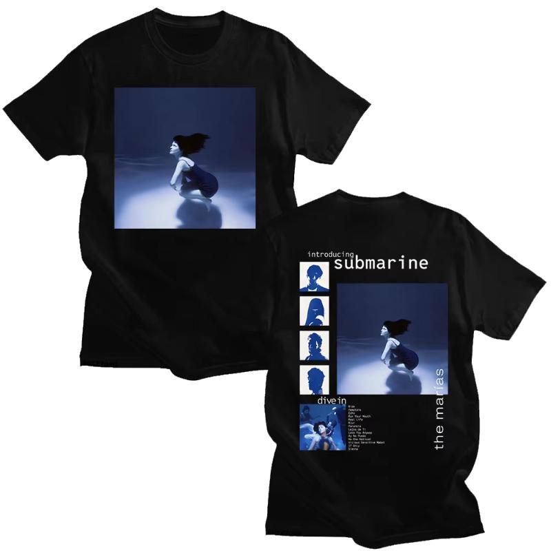 The Marias Submarine Popular Album Tshirts for WomenUnisex Trends Aesthetic Tee Summer Cotton Top Loose Breathable Clothes Tshirt