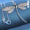 Ожерелье с подвеской в виде стрекозы из стерлингового серебра 925 пробы, модные свадебные украшения