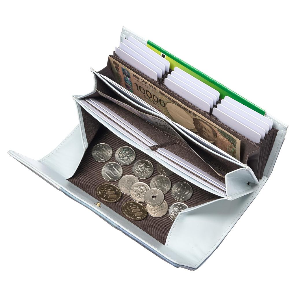 Выровняйте световой клапан только вертикально Легко вмещает 40 Включает большую монету Идеально подходит в качестве синего [ГОЛОС] Женский кошелек 3 цвета, Ультралегкий, 200 г, Дизайн,