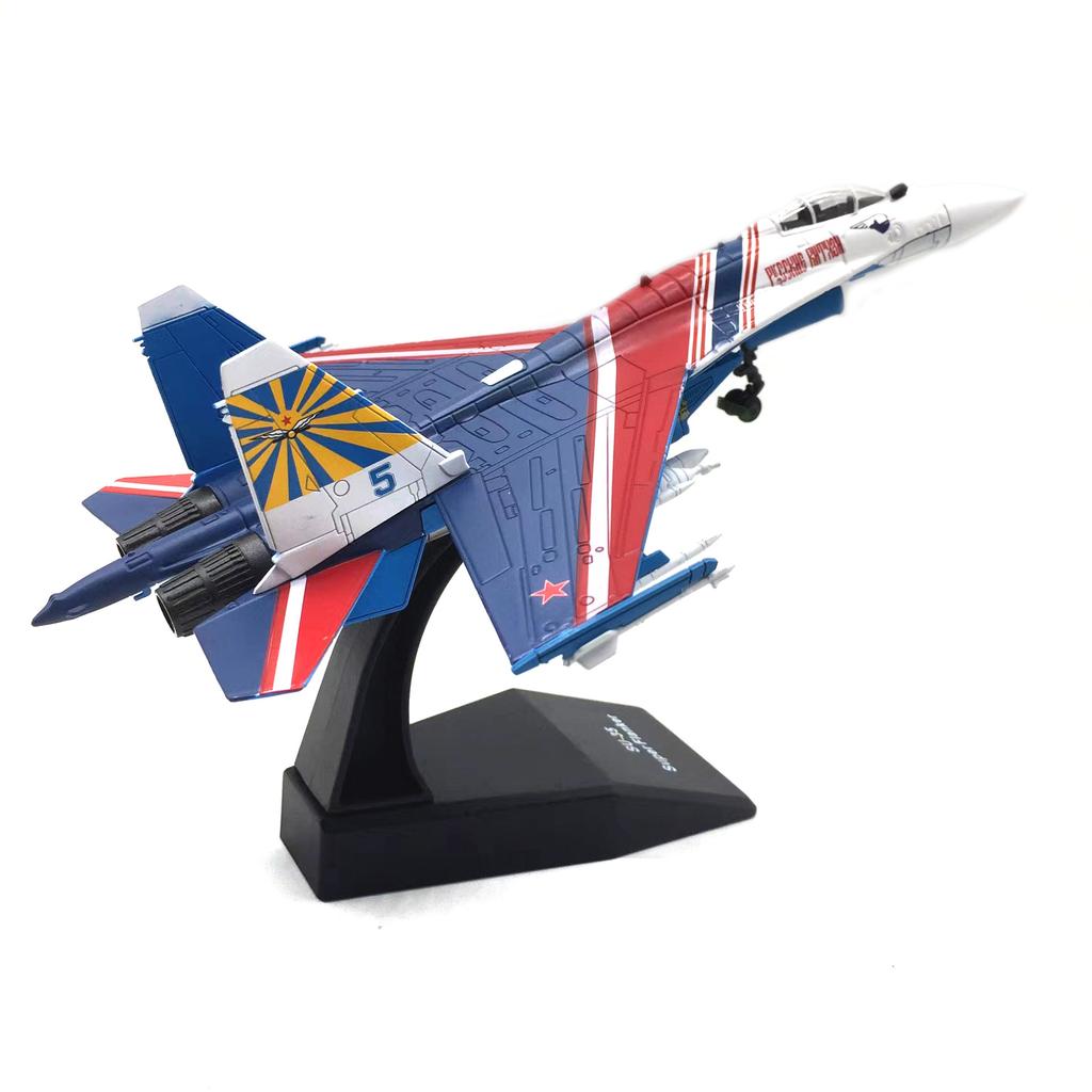 1/100 SU-35 Airplane Model Russian Knight Fighter Alloy Diecast Plane Display Model Aircraft for Collection or Gift