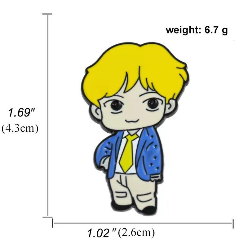 Японская мультяшная брошь с капельным маслом: Модный металлический значок для одежды и сумок